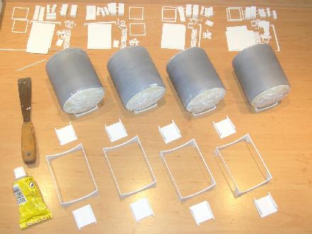 Glueing and abrading...
