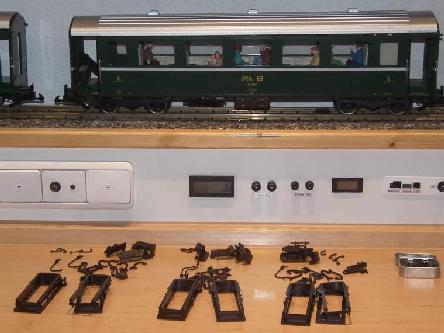 Disassembled coaches and small parts