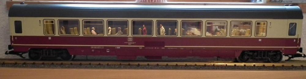 Illuminated and populated coach